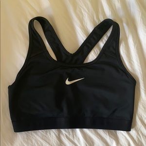 Nike Dri-Fit black sports bra w/ slots for padding